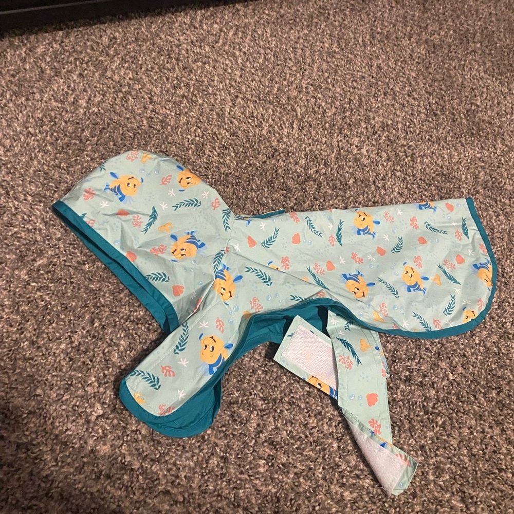 Dog Raincoat with Flounder from Little Mermaid Pattern